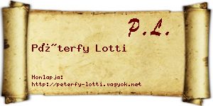 Péterfy Lotti névjegykártya